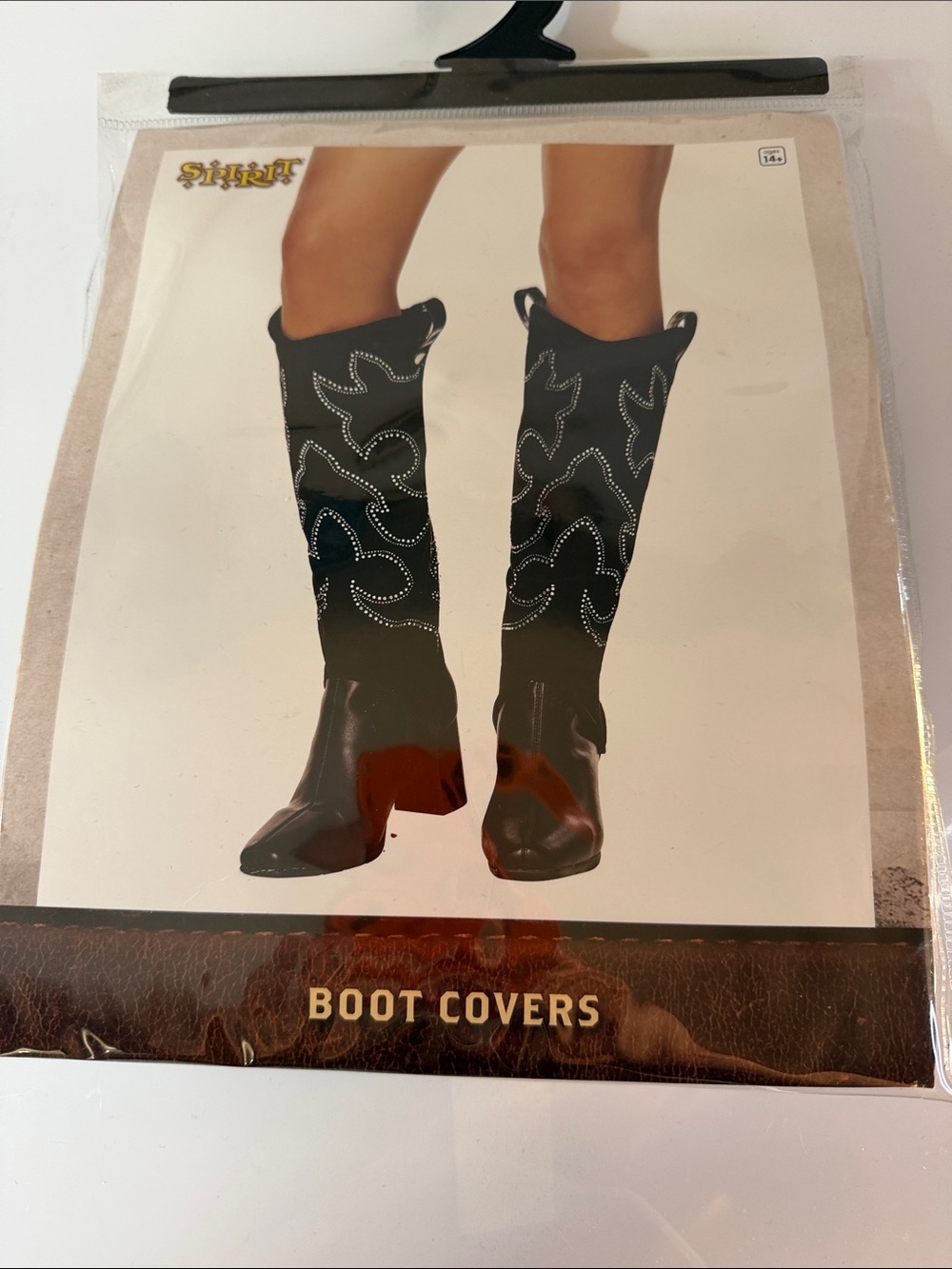 Spirit new Western Boot Rhinestone Covers for Halloween - Black